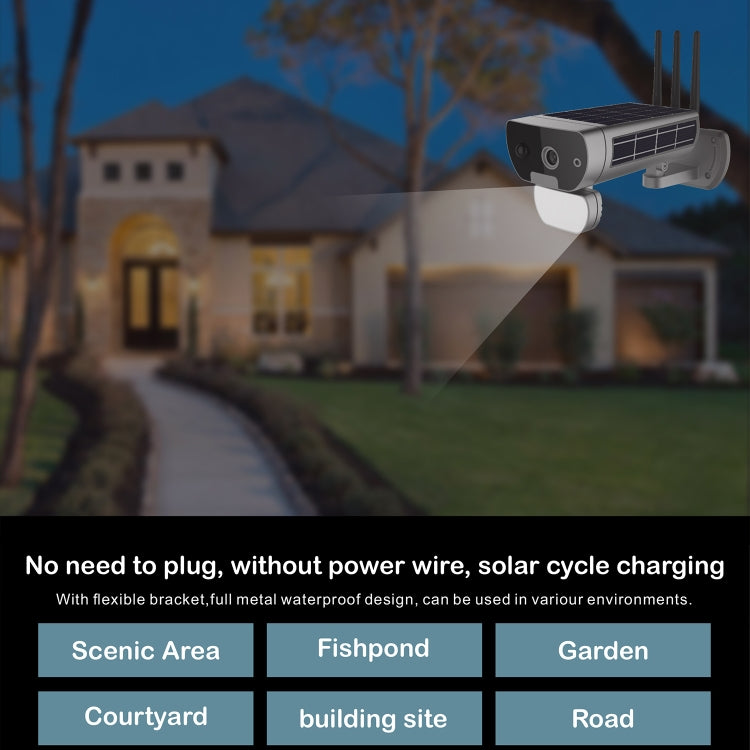 T8 1080P Full HD Solar Battery Ultra Low Power Sound Light Alarm Network Camera, Support Motion Detection, Night Vision, Two Way Audio, TF Card, T8 T8 1080P Full HD Solar Battery Ultra Low Power Sound Light Alarm Network Camera, Support Motion Detection, Night Vision, Two Way Audio, TF Card, T8